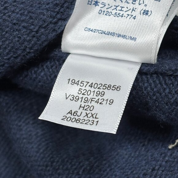 Lands End Wool Blend Fair Isle Nordic Snowflake 1/4 Button Knit Sweater Mens XL - Picture 8 of 11